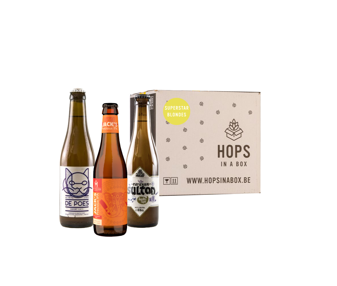 blond bier bierpakket hops in a box biergeschenk biercadeau