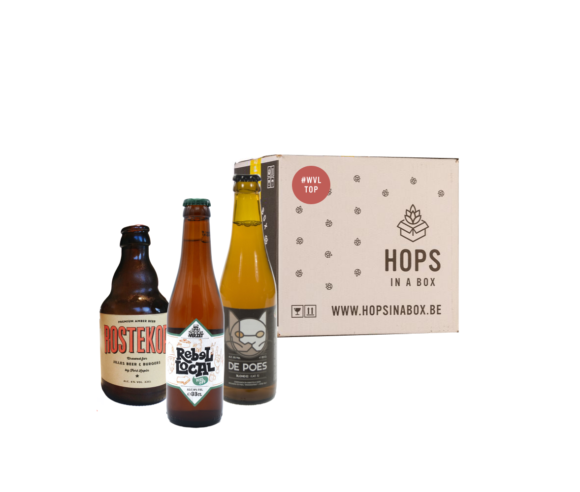 West vlaams bier west-vlaams bier bierpakketten biercadeau biergeschenk hops in a box